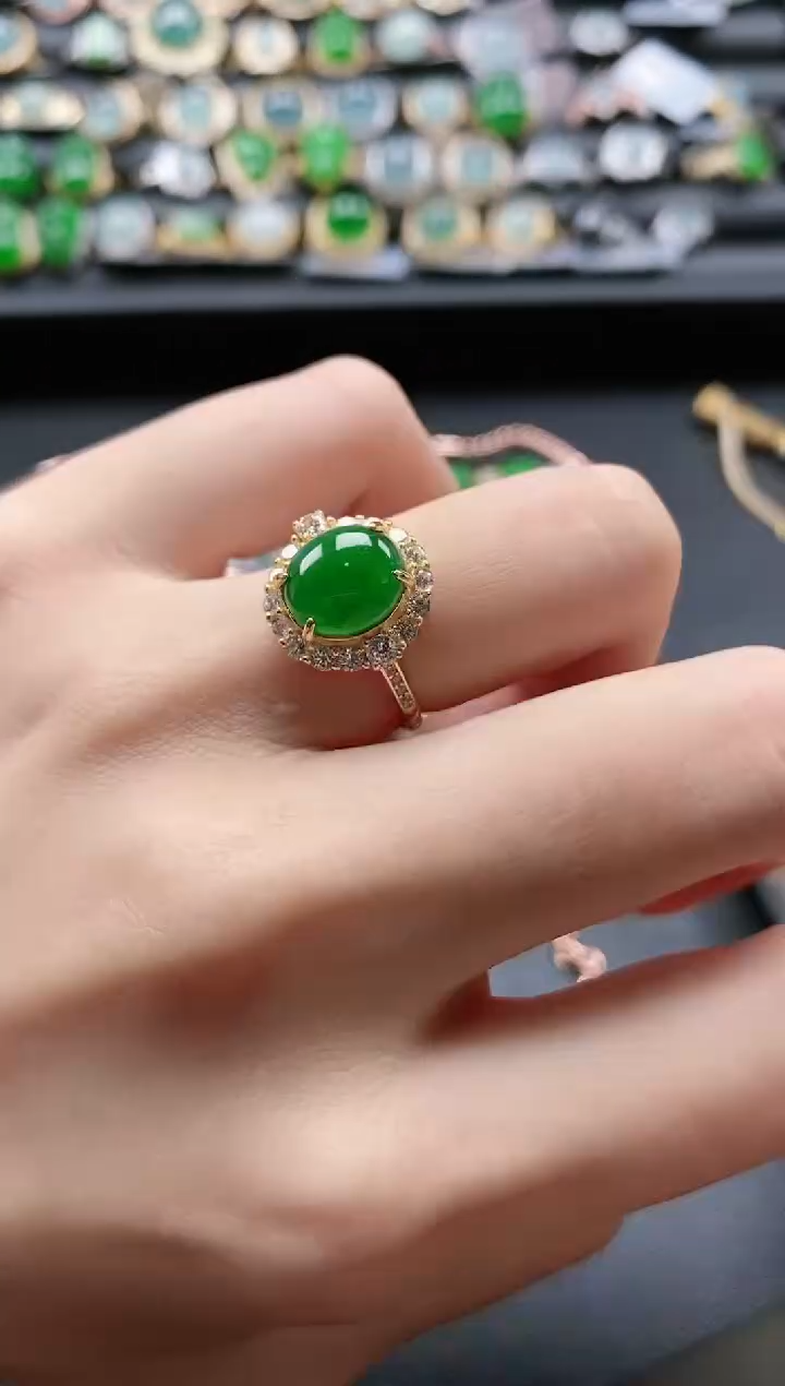 【闪购商品】翡翠戒指银S925镶嵌51511
