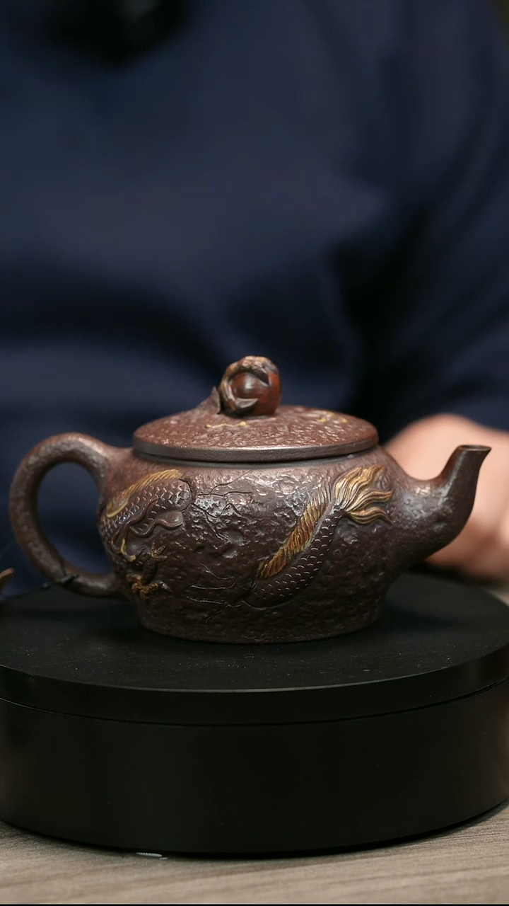 茶壶紫砂往**宸H2492韩传杰紫泥龙珠