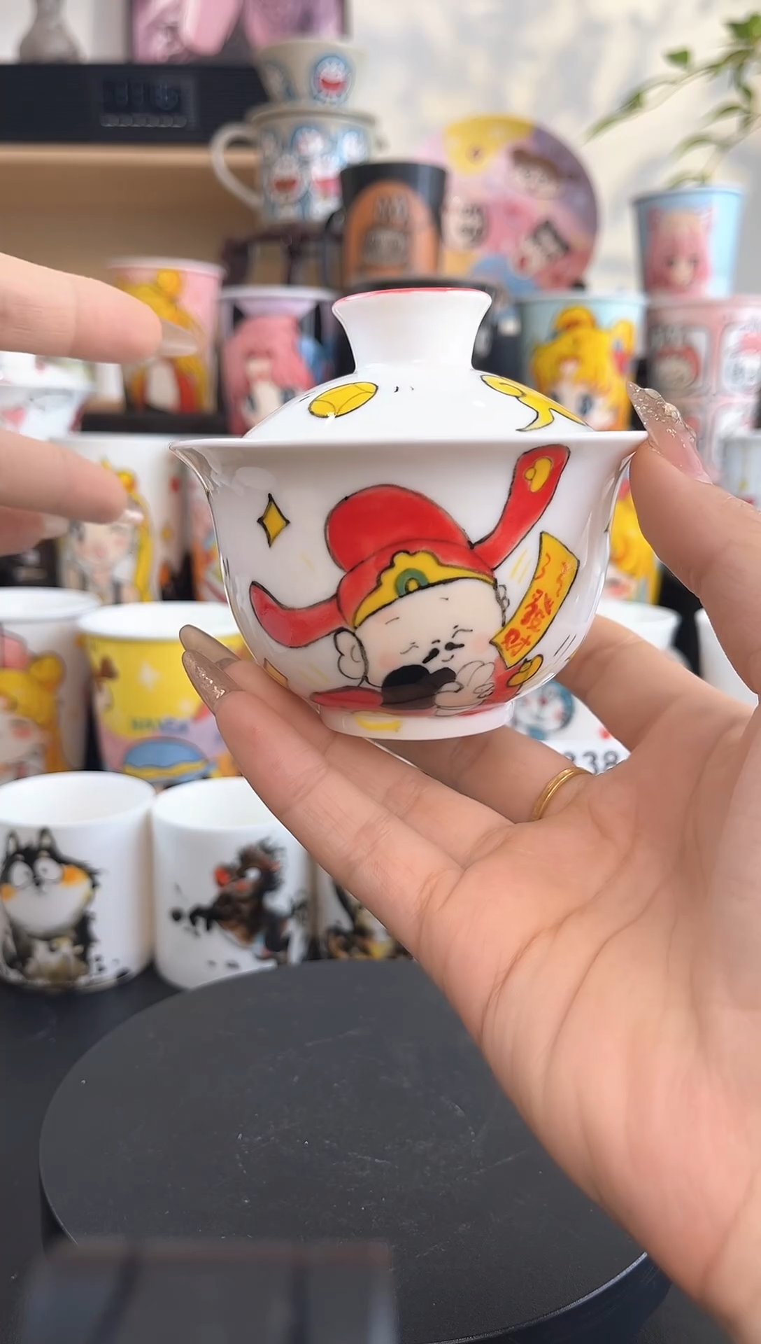 【闪购商品】摆件手工手绘陶瓷小杯杯