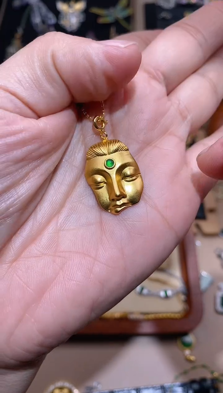 【闪购商品】翡翠吊坠(不含链)银S925镶嵌佛面