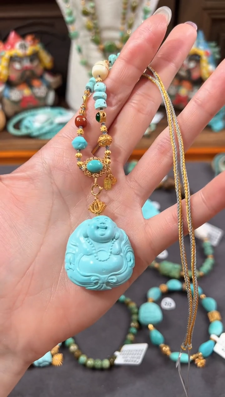 【闪购商品】绿松石颈饰18K金镶嵌绿松石项链