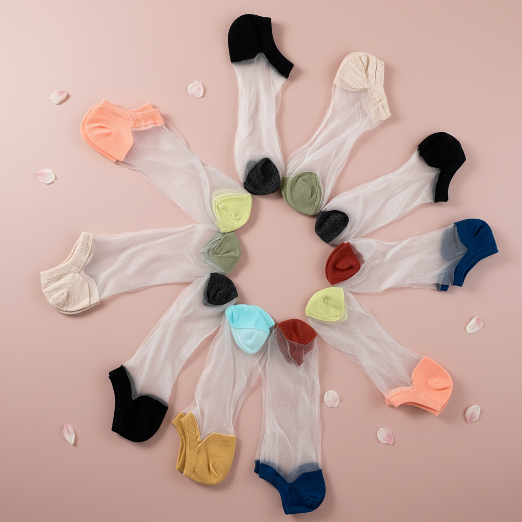 311   夏季时尚薄款拼色船袜（每包10双）