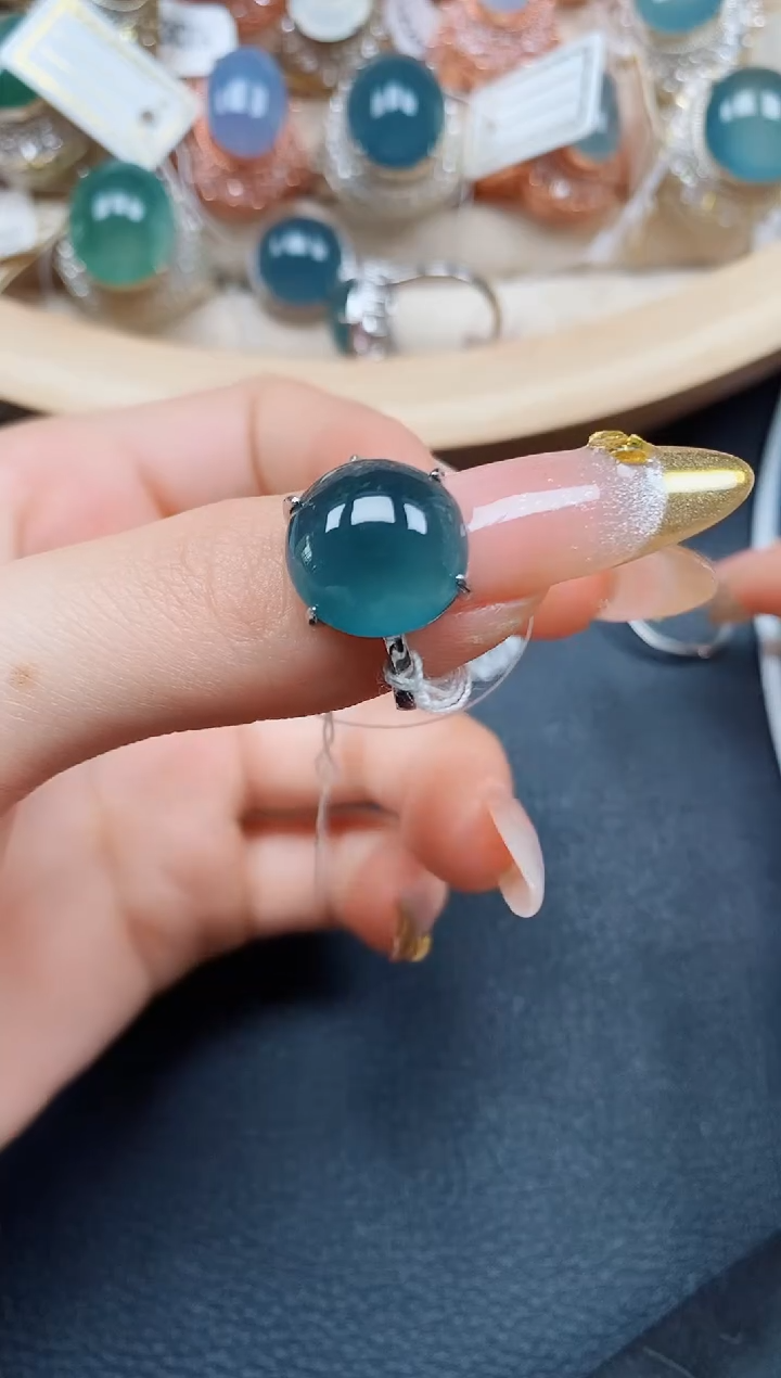 【闪购商品】翡翠戒指银S925镶嵌翡翠