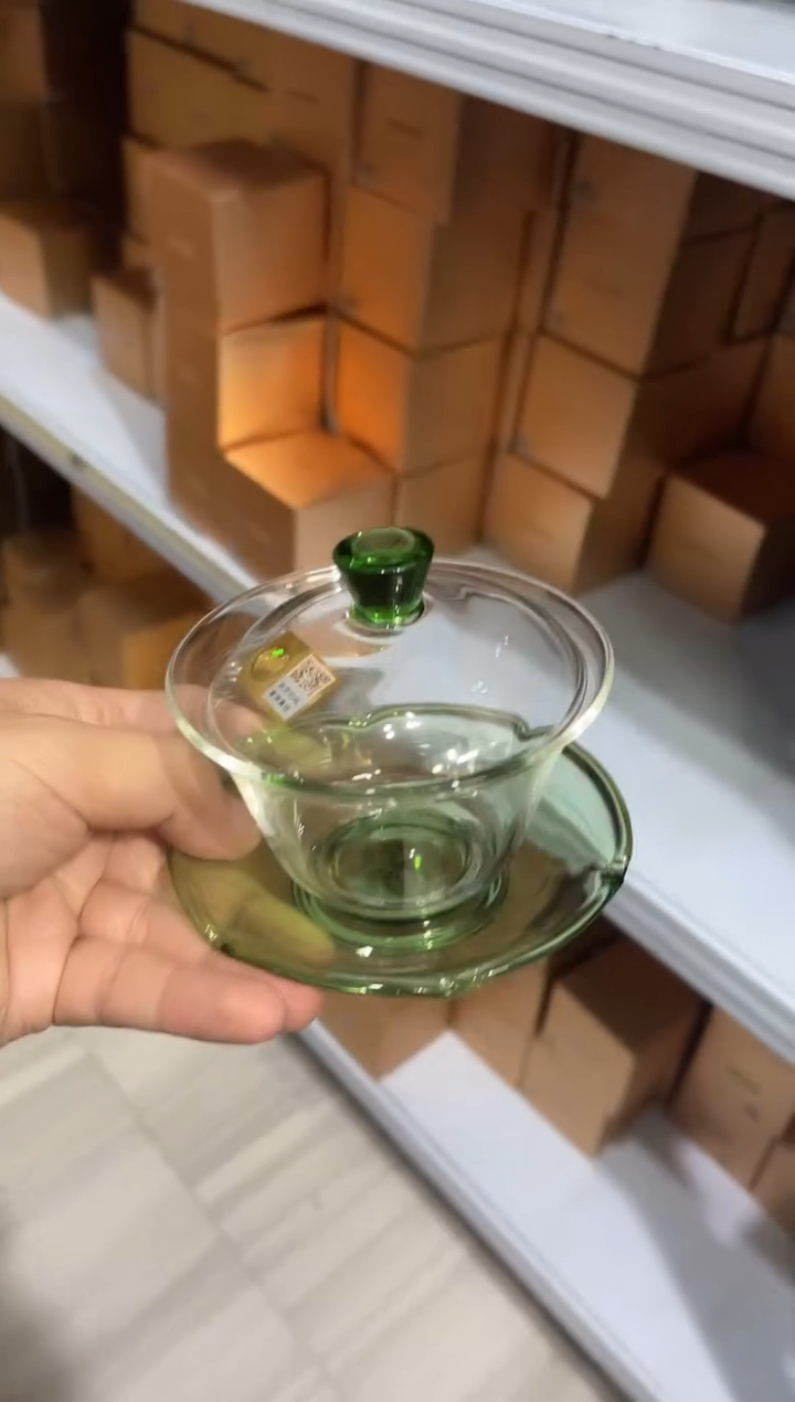 【闪购商品】荷叶盖碗/湖绿色禾器