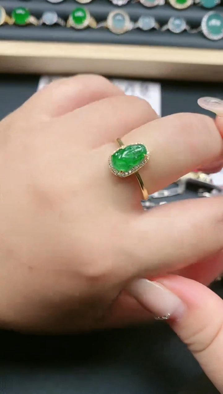 翡翠戒指银S925镶嵌1111111