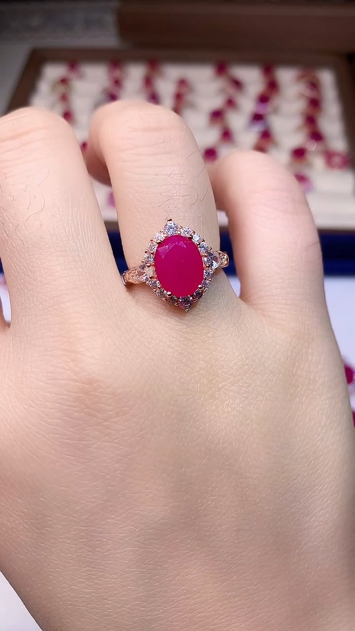 【闪购商品】红宝石戒指银S925镶嵌000