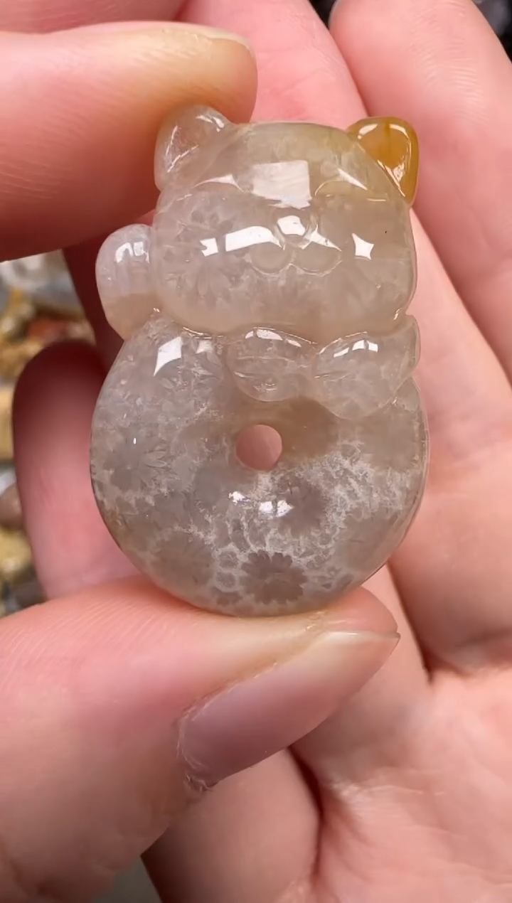 硅化珊瑚（珊瑚玉）未镶嵌颈饰207