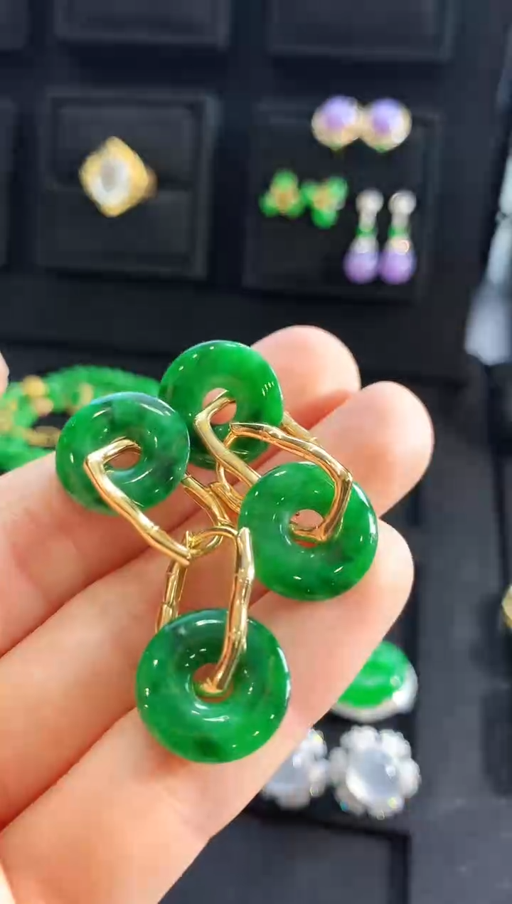 【闪购商品】翡翠耳饰银S925镶嵌耳饰（多样性发货发一对）