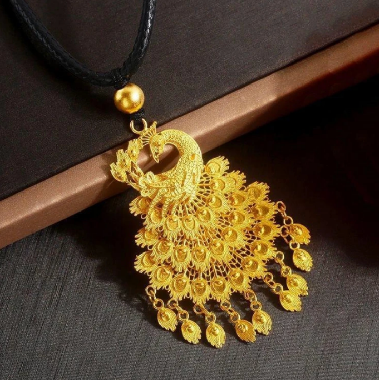 【新人福利】品质保证 富贵孔雀开屏项链-黑绳