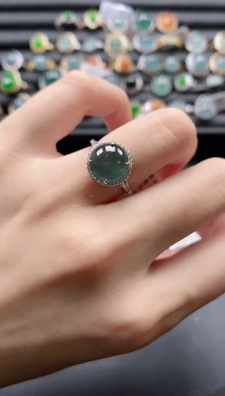 【闪购商品】翡翠戒指银S925镶嵌1111