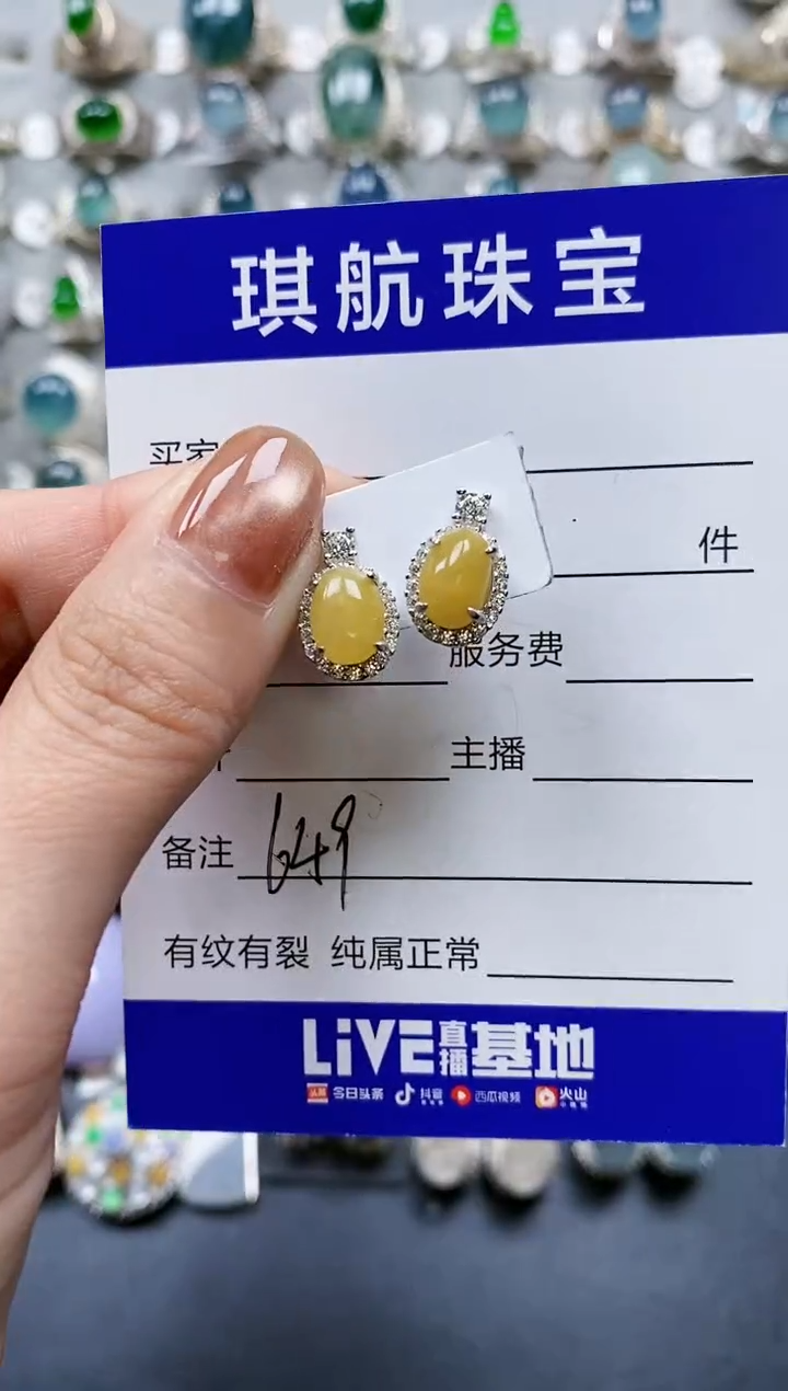 【闪购商品】翡翠耳饰银S925镶嵌0649