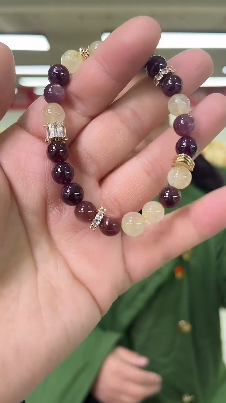 【闪购商品】黄晶手链未镶嵌天然DIY手串多样性发一8mm