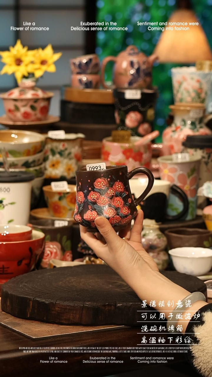 陶瓷景德镇高温釉下彩手工手绘款式@A0993@