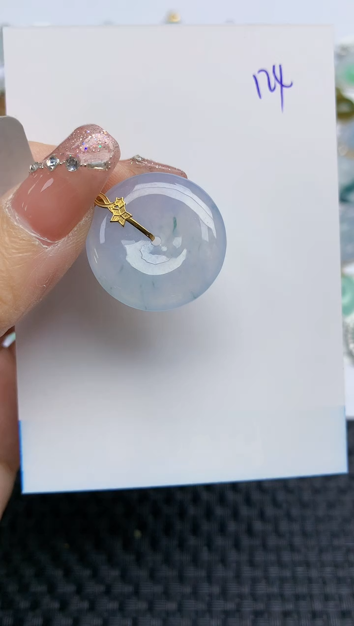 【闪购商品】翡翠颈饰18K金镶嵌天然A货翡翠 124