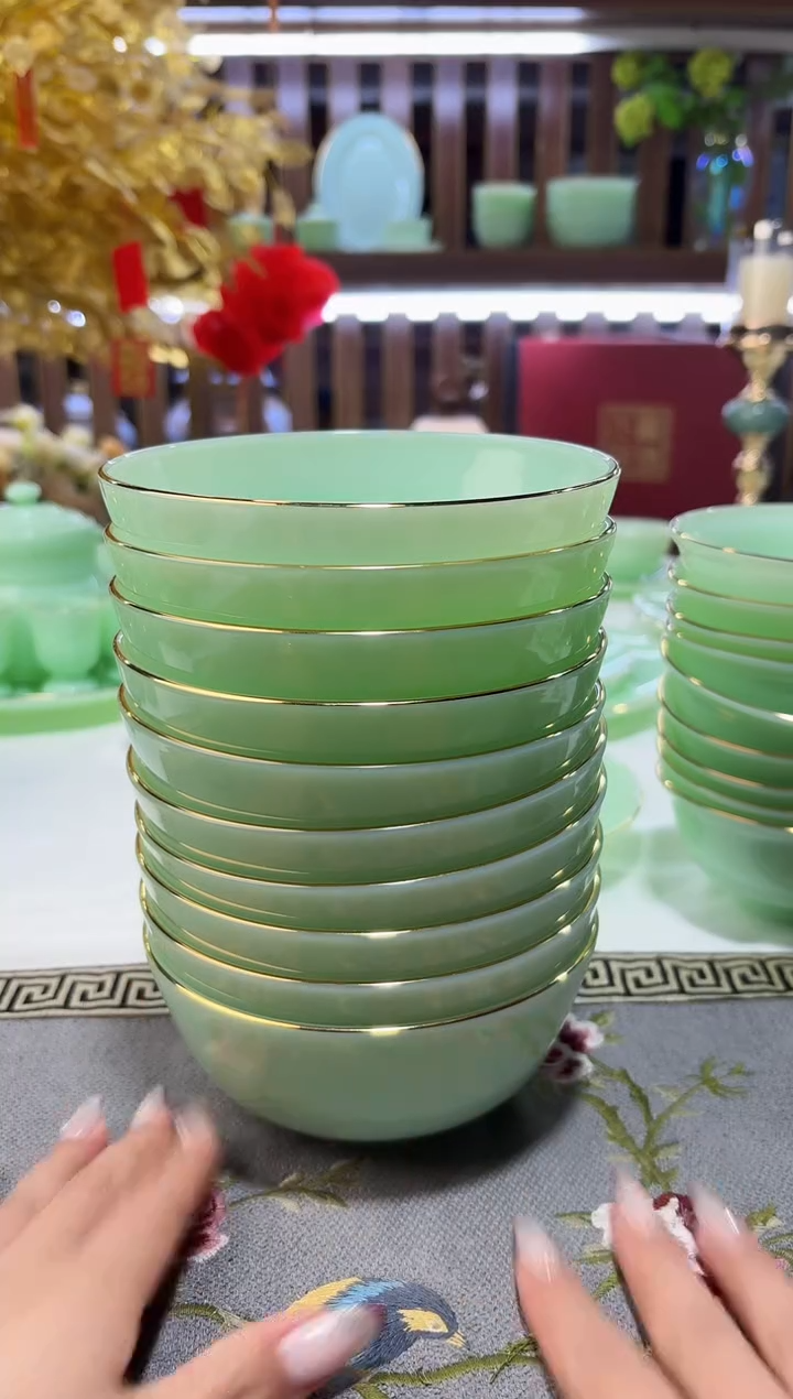 玉瓷5.5英寸饭碗10个