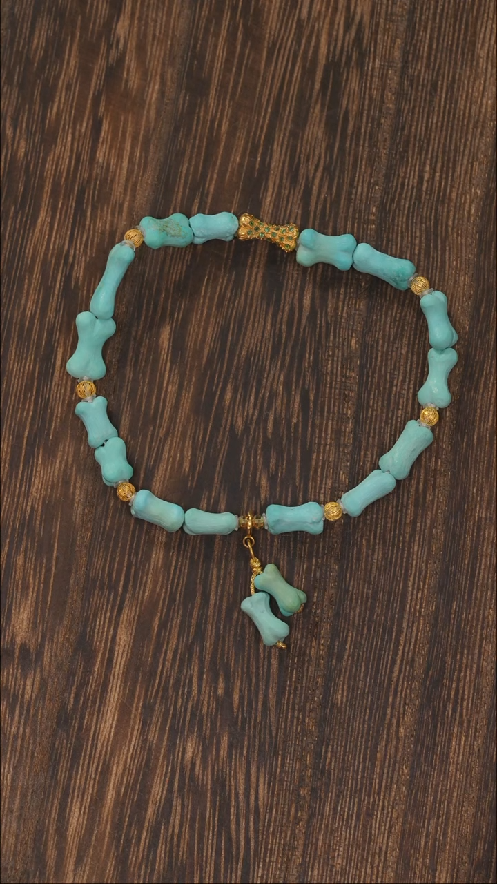 【闪购商品】绿松石手链18K金镶嵌1