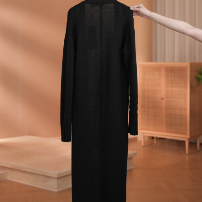 【266】黑色气质针织开衫