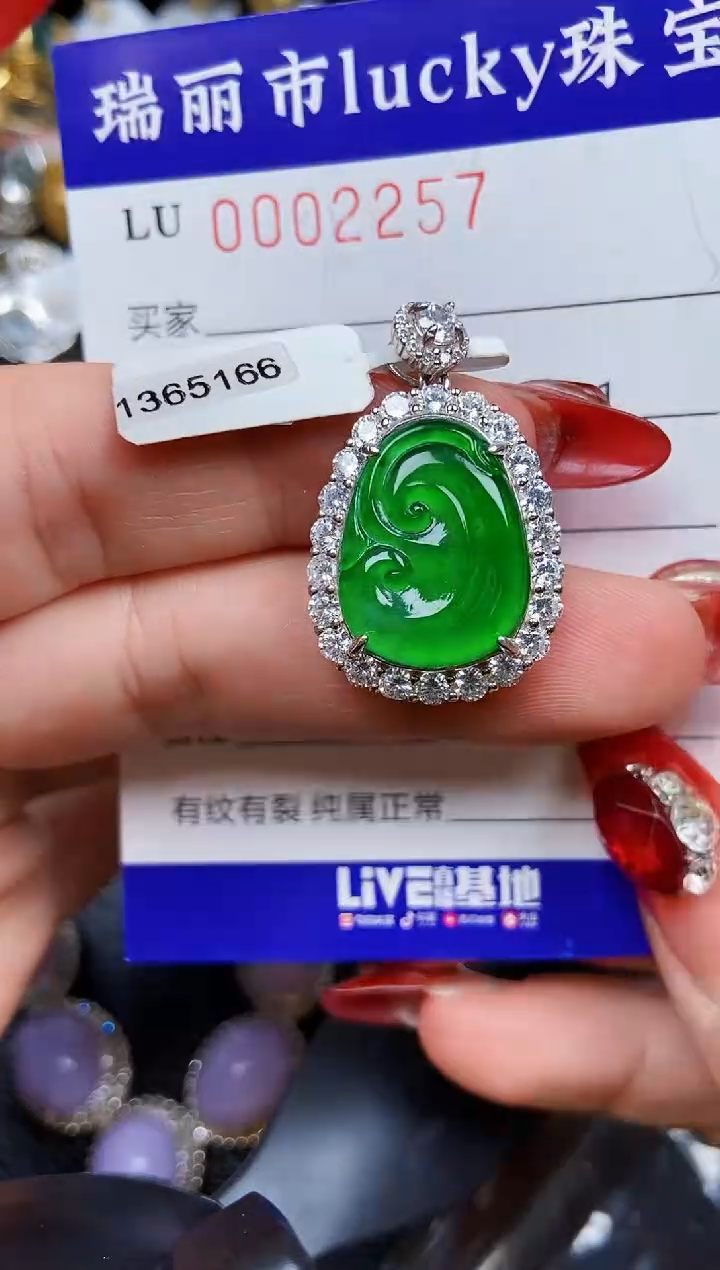 【闪购商品】翡翠颈饰银S925镶嵌2257