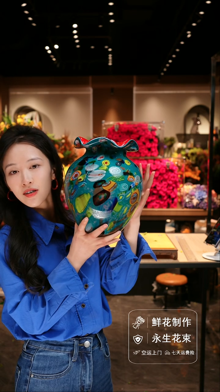 手工艺品琉璃手工花器花束空运包邮送货上门-以图片为准    