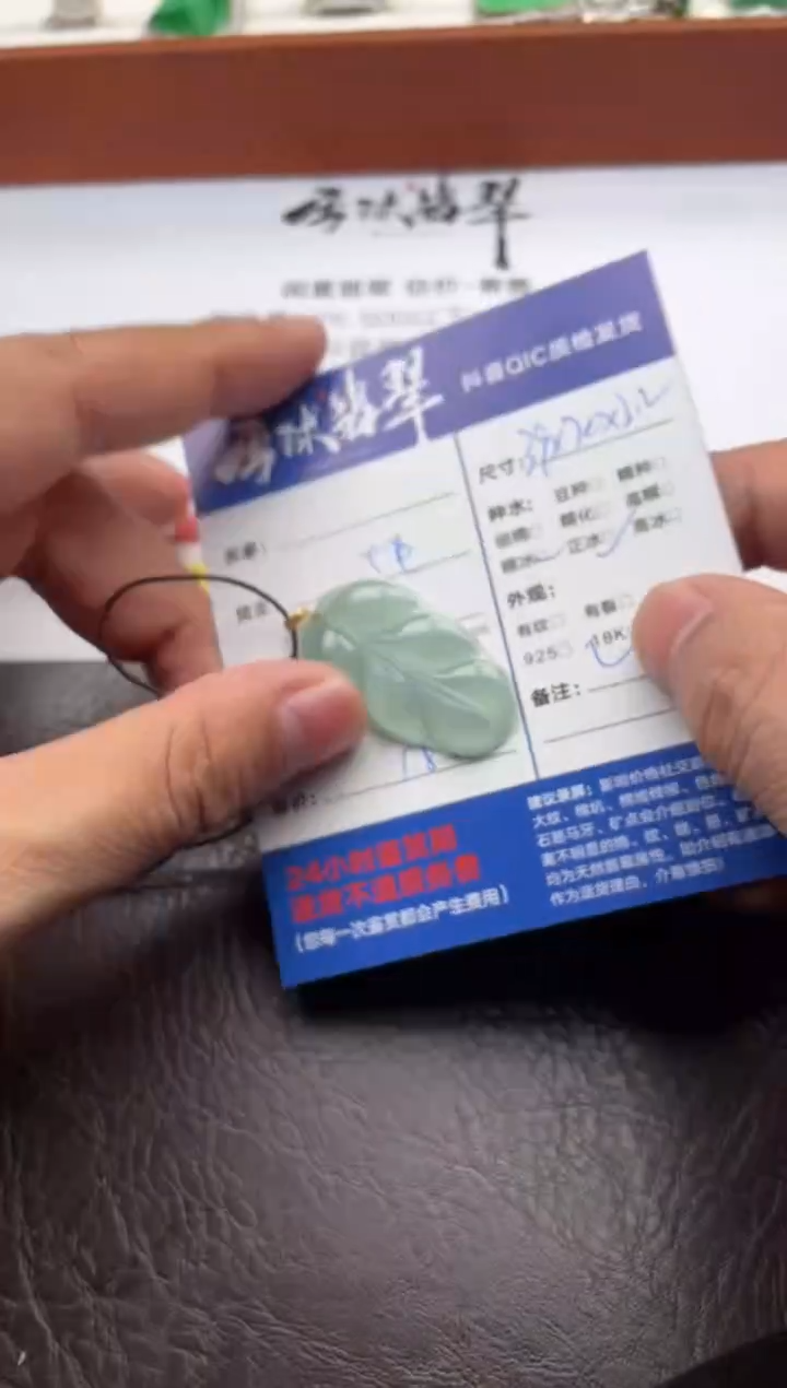 颈饰18K金镶嵌翡翠来**财1773822009