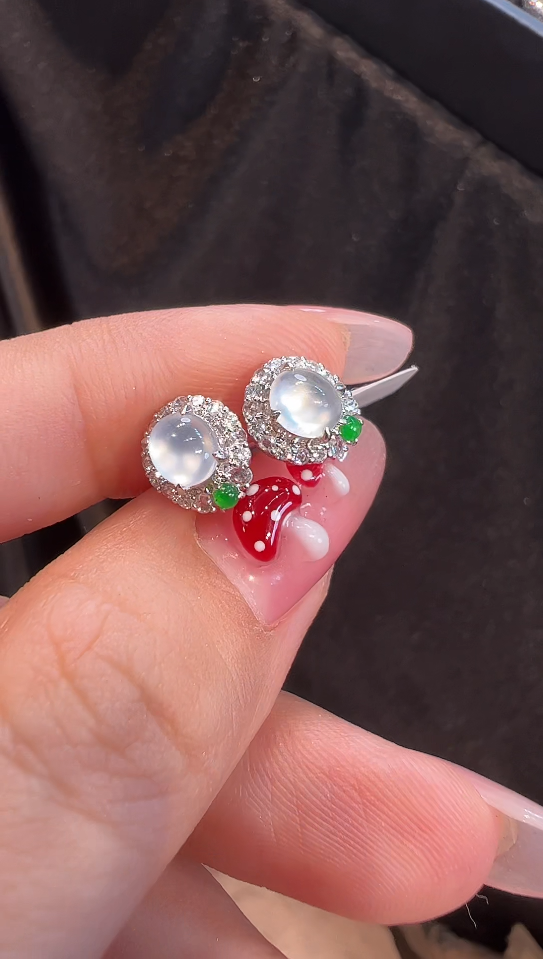 【闪购商品】翡翠耳饰18K金镶嵌耳饰