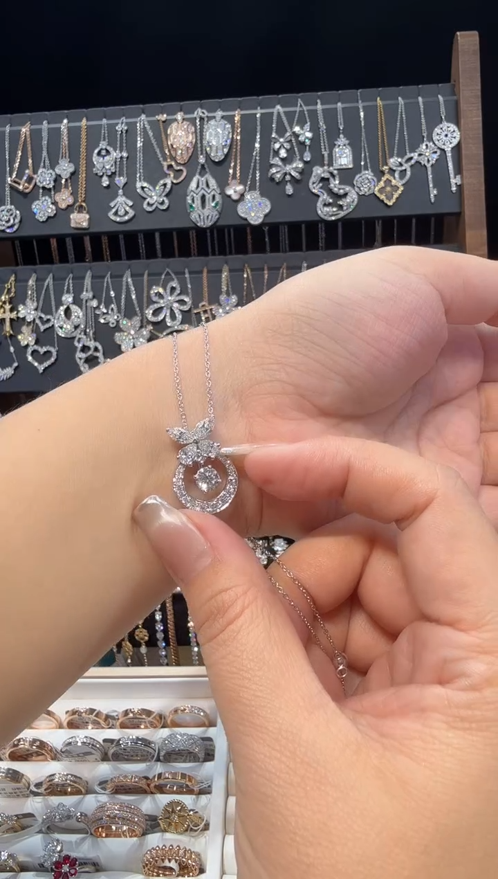 铂Pt950镶嵌实验室培育钻石项链