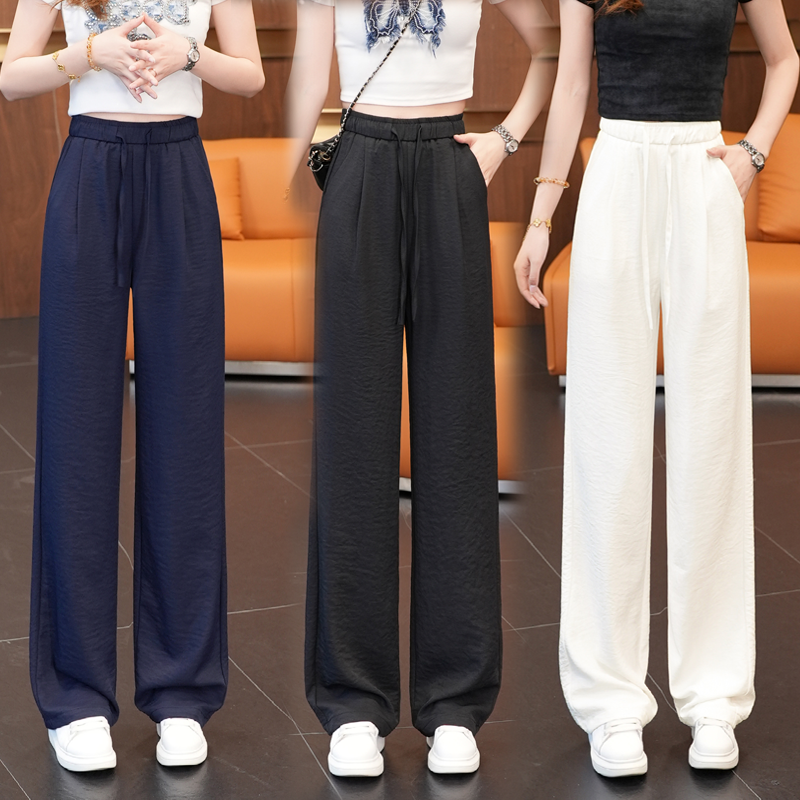 凉感冰丝山本裤女夏薄款2025新款垂感高腰显瘦百搭休闲阔腿裤