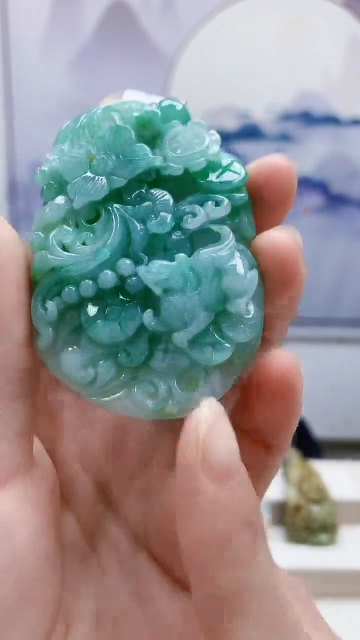 未镶嵌定制翡翠5160ry-毛货挂件133