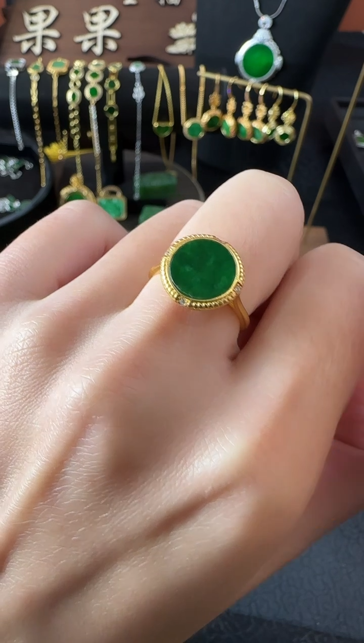 【闪购商品】翡翠戒指银S925镶嵌戒指