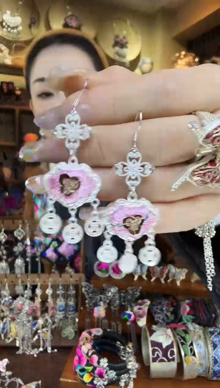 刺绣非遗刺绣民族风耳环