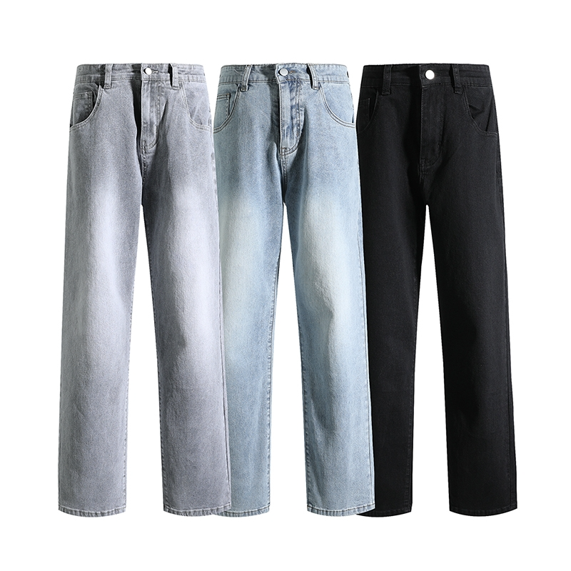牛仔裤男款高级感爆款男装潮流痞帅美式高街修身牛仔裤直筒长裤子