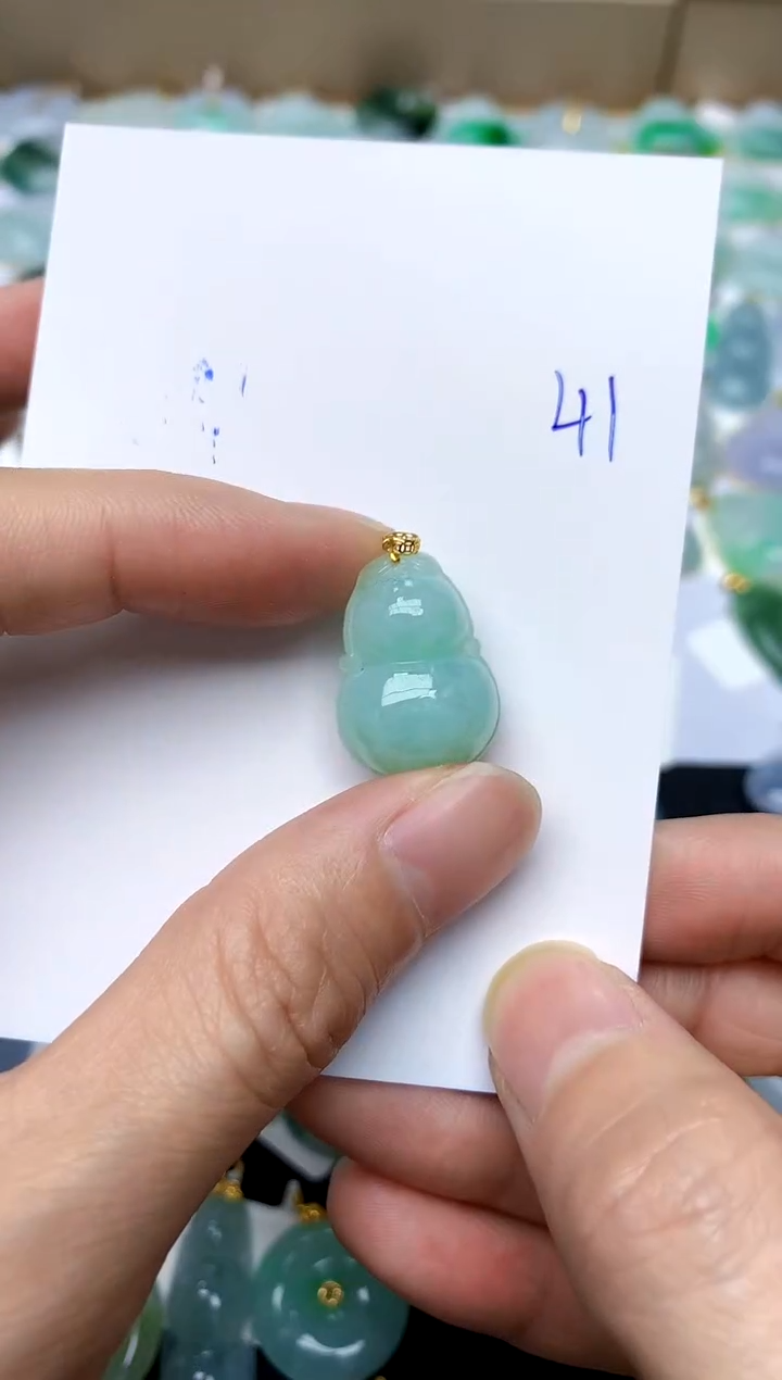 【闪购商品】翡翠颈饰18K金镶嵌41天然A货翡翠