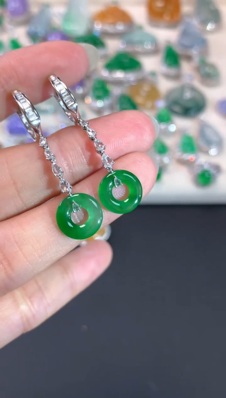 【闪购商品】翡翠耳饰18K金镶嵌A181|19800