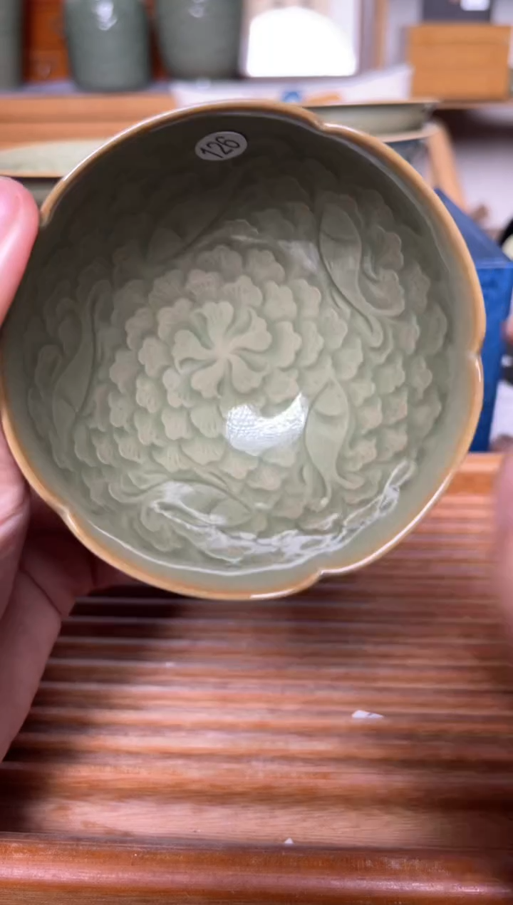 其他126纯手工 水波游鱼纹 玉兰杯