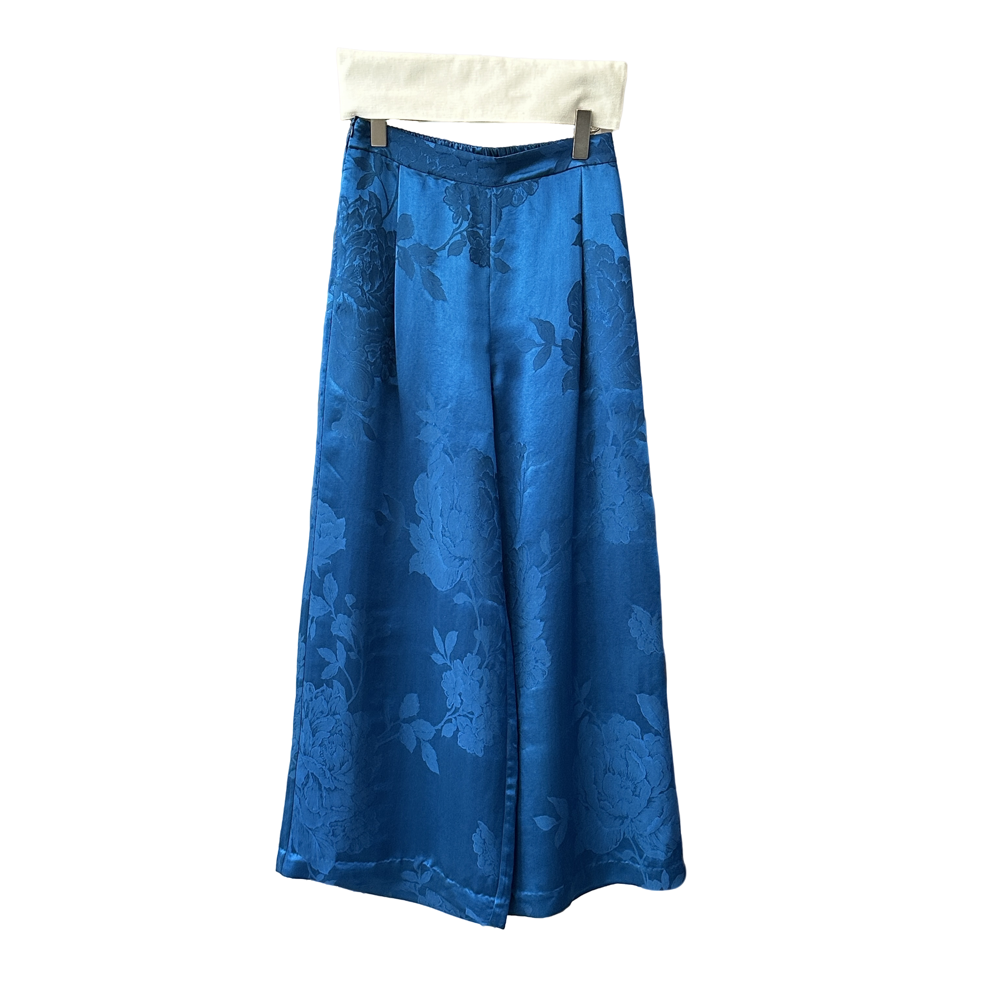 YUMEI丨古素丨国风新中式轻奢重磅暗纹提花直筒阔腿休闲裤B6093