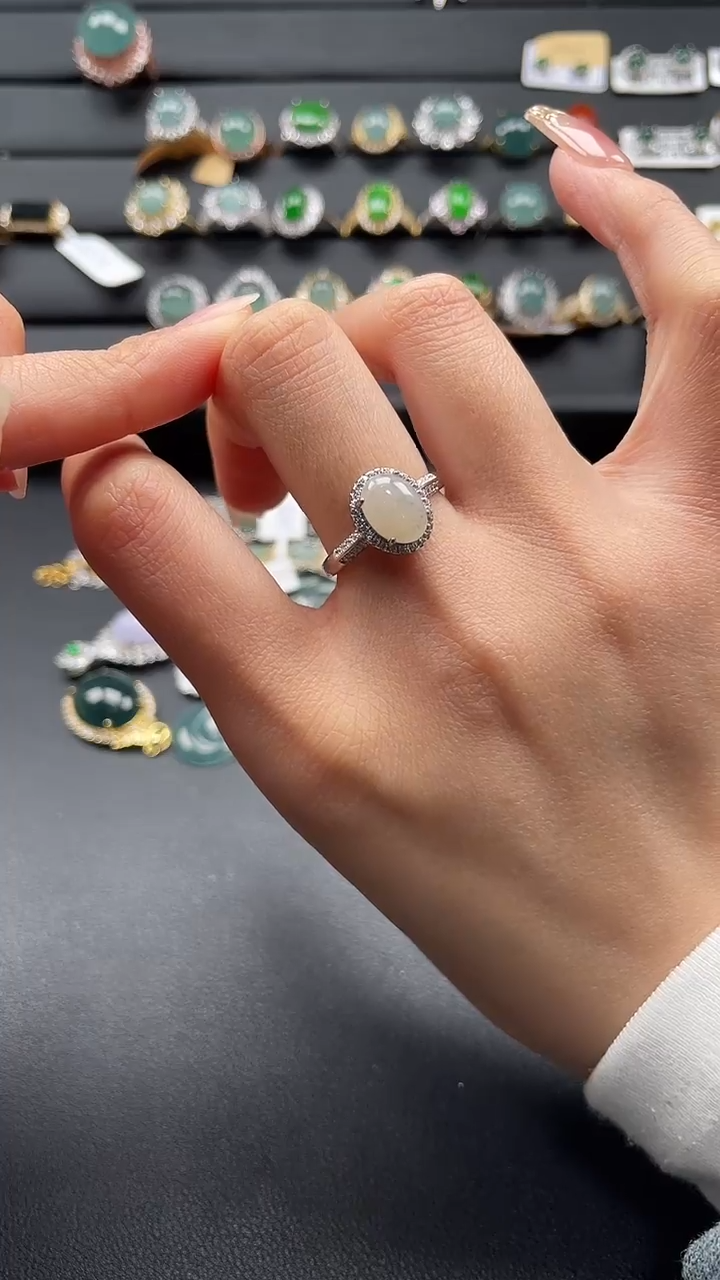 【闪购商品】翡翠戒指银S925镶嵌547654