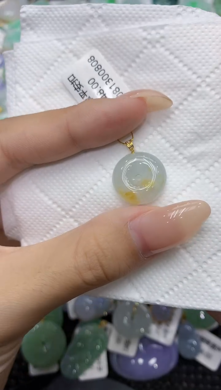 颈饰18K金镶嵌翡翠111111111111