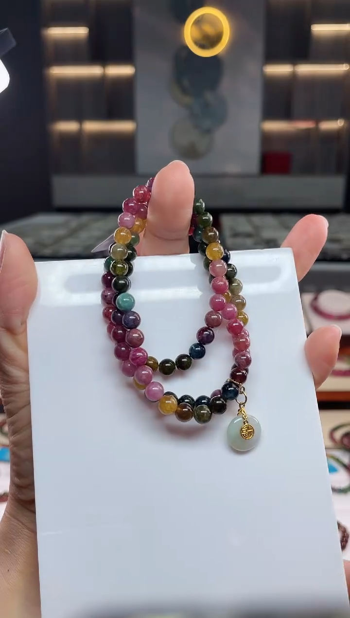 三圈手串未镶嵌碧玺（多样性发一条）T