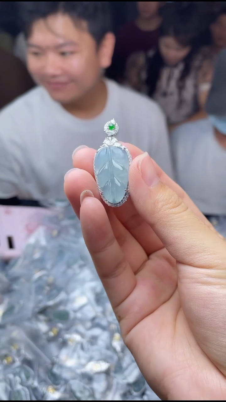 翡翠银S925镶嵌颈饰35955T15-3N04--多样性/发一件