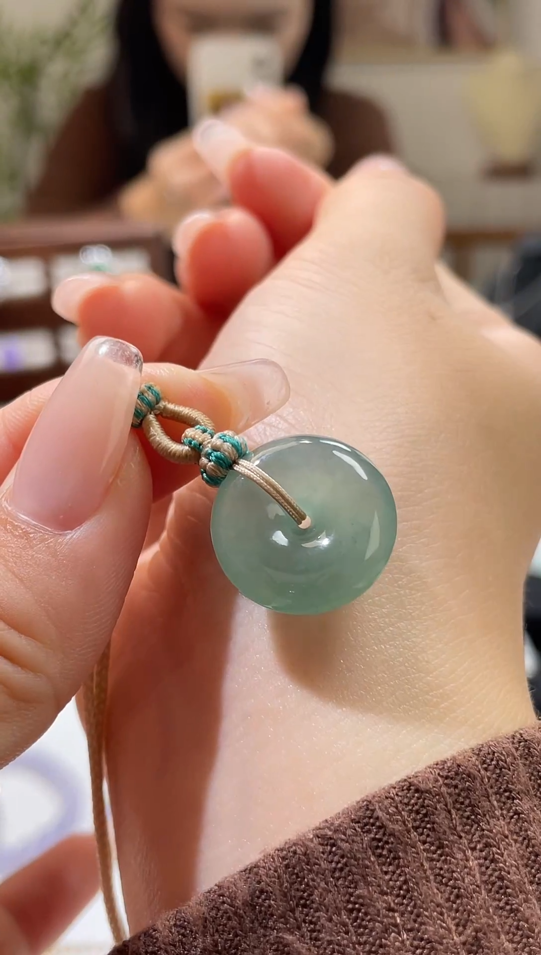 吊坠(不含链)未镶嵌翡翠H**^平安扣