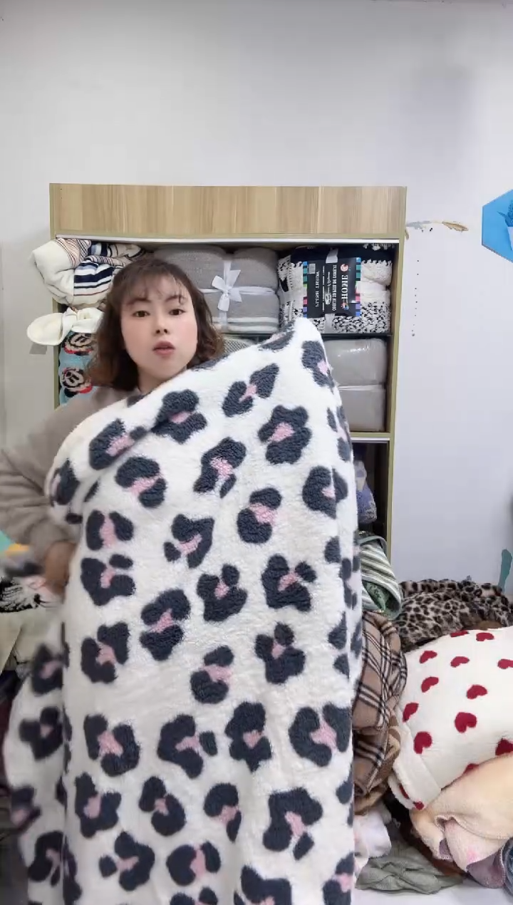 聚酯纤维1.5*2    粉豹纹双层