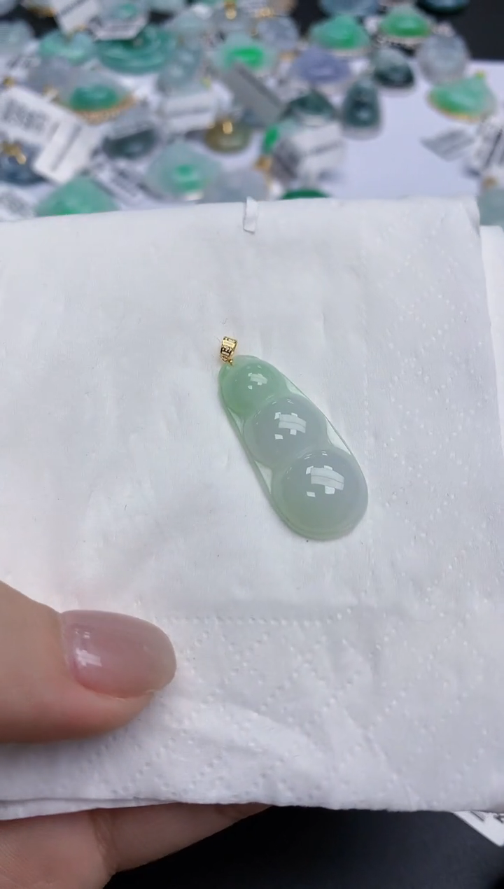 【闪购商品】翡翠颈饰18K金镶嵌天然缅甸翡翠A货