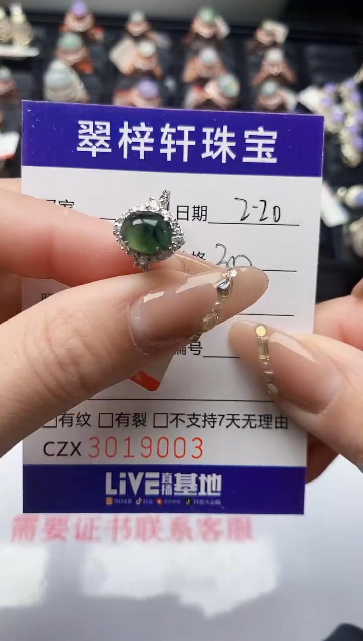 【闪购商品】翡翠戒指银S925镶嵌/9003