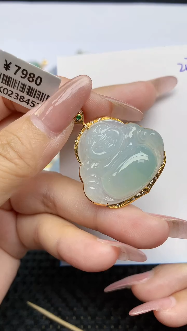【闪购商品】翡翠颈饰18K金镶嵌天然A货翡翠 217