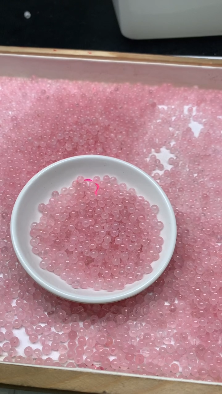 未镶嵌珠宝半成品水晶B389 粉水晶4mm 50个6.8元