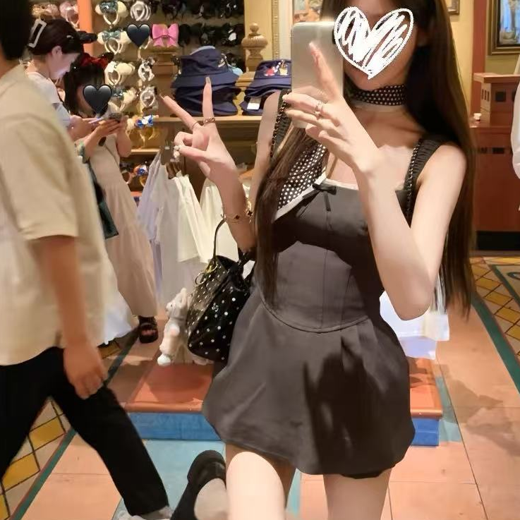 【东京返校生】吊带连衣裙女花苞裤法式气质套装