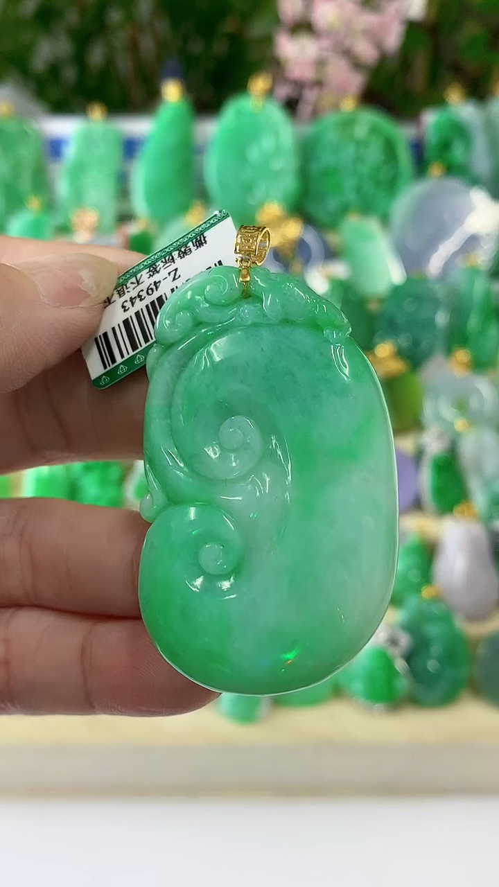 【闪购商品】翡翠颈饰18K金镶嵌挂件
