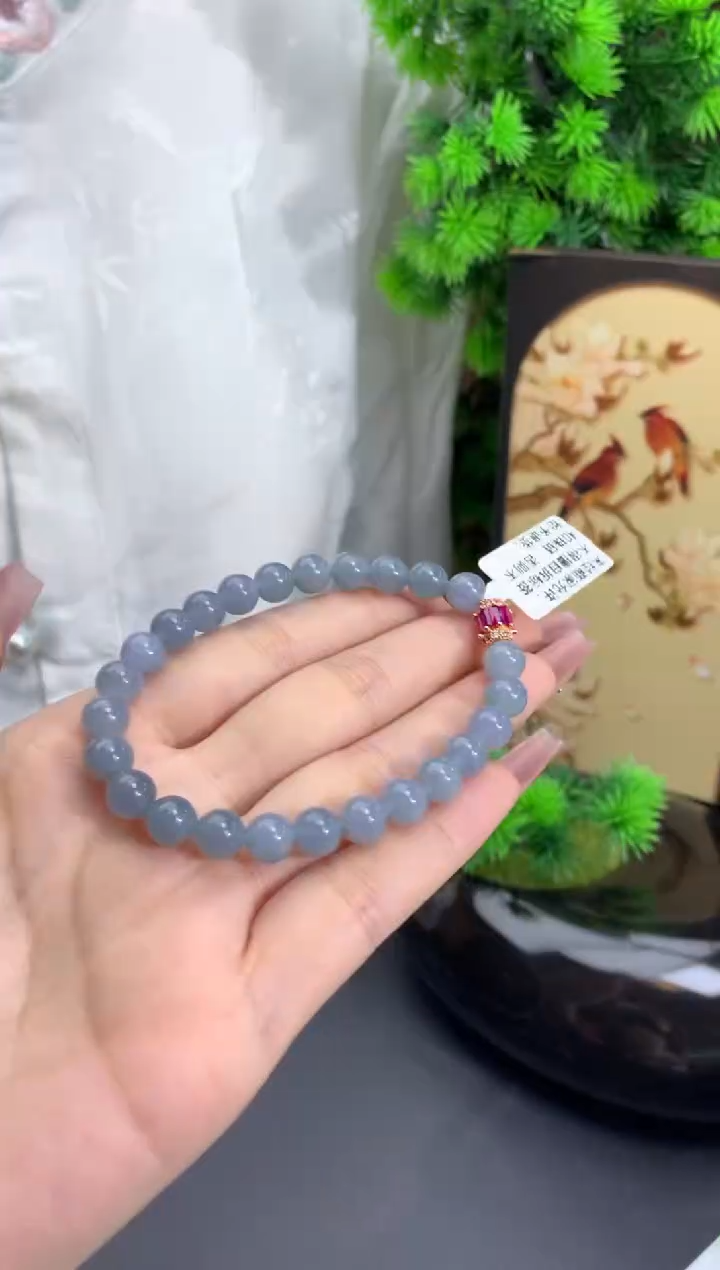 【闪购商品】未镶嵌翡翠手串卡7蓝手串