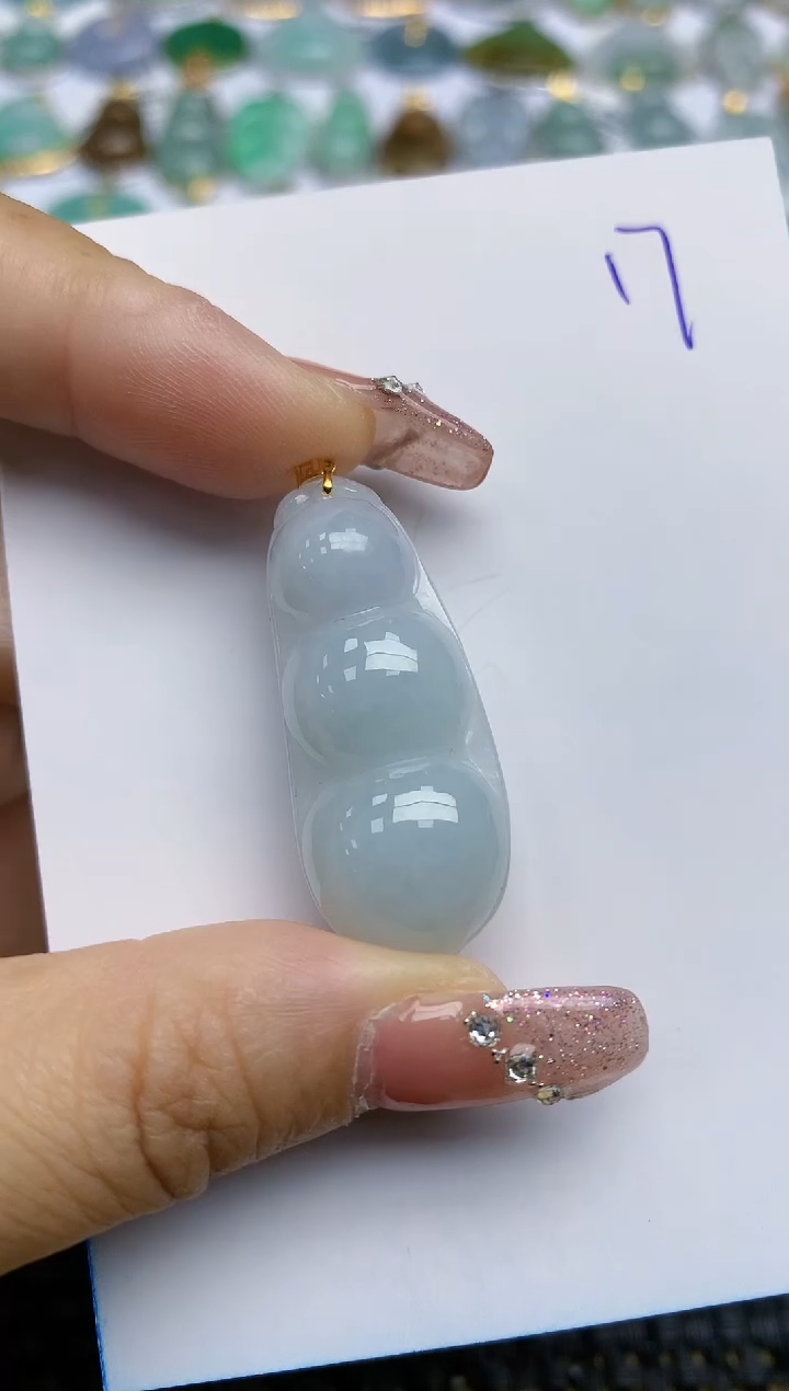 【闪购商品】翡翠颈饰18K金镶嵌天然A货翡翠 17