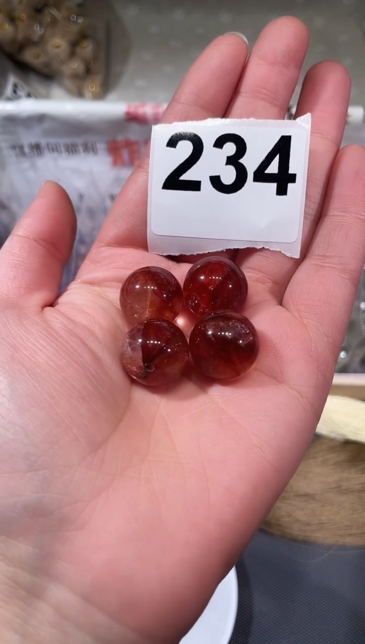 未镶嵌手链水晶A234 红胶花单珠 多样性发一 17